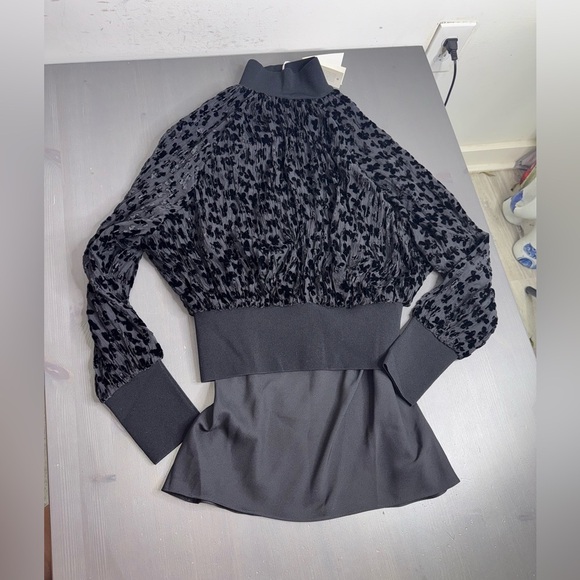 Tory Burch Black Devorè Velvet Top - Picture 3 of 8